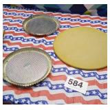 Pizza stone and 2 flan pans