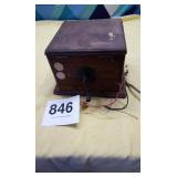Antique telephone box with crank