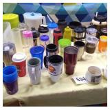 Assortment of glasses,mugs and pictures