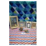Beach theme picture frames, lighthouse picture,