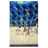Candle decorations, antique laps and small