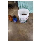 Bucket with  nails and Assortment of nails