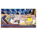 Cook books and miscellaneous books and walking