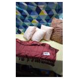 Throw pillows and valance