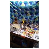 Music Box, outside lights,cookbooks and