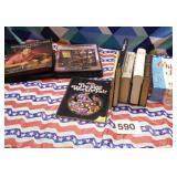 Assortment of books,dog training tapes game