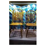 2 oak chairs