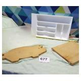 Cutting boards and extra long utensil tray