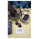 Fan,battery charger and assortment of items