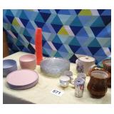 Assortment of plastic and glass dishes