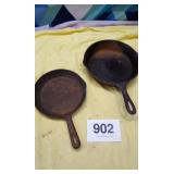 2 cast iron skillets
