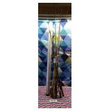 Fishing poles and rod holder