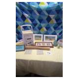 Beach pictures, storage basket, lights and basket