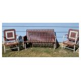 Iron patio chairs and couch