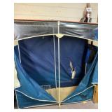 61 wide  x 63 tall x 19 deep portable hanging