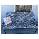 36 x 63 patio 3 person couch with cushions and
