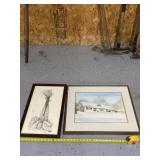 Two framed pictures