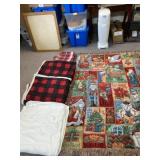 46 x 70 throw , red & black throws and white