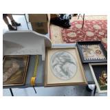 Popcorn, fox, lady with child and broken framed