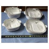 Corningware- one scratched, lids chipped