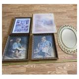 Mirror and framed pictures