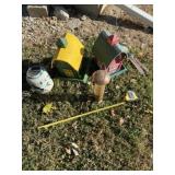Bird houses, butterfly wind chime and solar bird