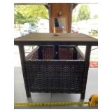 Plastic wicker Umbrella stand table