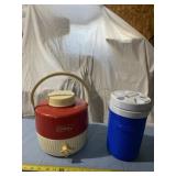 Coleman and Rubbermaid water jugs