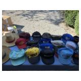 Straw hats and various brand baseball hats