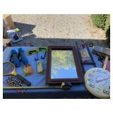 Seat cushions, outdoor thermometer, wall mirror,