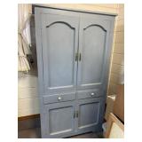 38.5 ï¿½ w x 71 t x 15 deep wood blue cabinet with