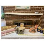 Attic finds, flag hats, GE light bulbs, box full