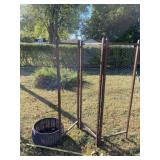 Plastic wicker basket and flower/vine stand