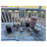 Yard decor including flag holder and flag , milk