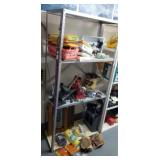 Metal storage shelf 6x3 ft x 18 in w contents
