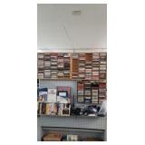 Shelf w 4 ft x 6ft x 28 glass shelves on one side