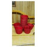 16 red wood baskets 10 in diameter