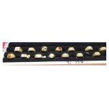 Goldtone rings size 11, rhinestone,  18kt