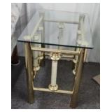 24 x 19 x 23 Brass & Onyx Side Table