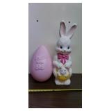 22 in tall Empire blow mold bunny w pink egg