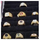 10 rings size 12, electroplate,  cubic zirconia,