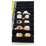 10 Rings size 12, gemstones, cubic zirconia,