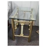 24 x 19 x 23 Brass & Onyx Side Table