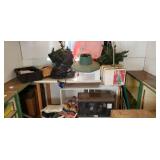 Contents and white shelf, Christmas decor,