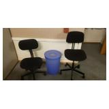 Office chair , wastebasket