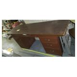 Desk w door top, 6 ft long, w 2 ft aluminum