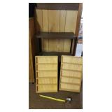 Metal shelf w 2 wooden knicknack shelves/spice