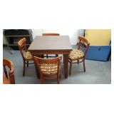 MCM table 30x30x30 inches w chairs , pull out