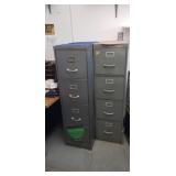 2 , 4 drawer metal filing cabinets