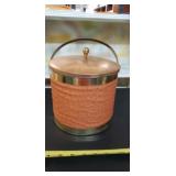 MCM copper lid ice bucket w glass insert